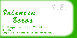 valentin beros business card
